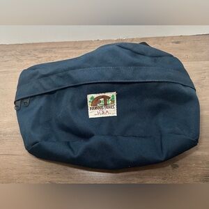 Vintage Blue Famous Trails Blue Zip Large Fanny‎ Pack Bag Travel Hiking Cargo.